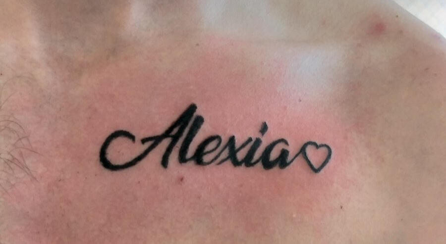 Татуировка с надпис Alexia&Heart | Eliz Tattoo Studio