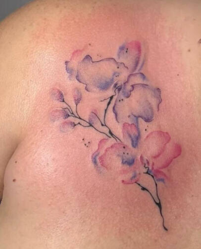 Татуировка цветна цветя абстракция | Eliz Tattoo Studio