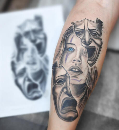 татуировка маски | Eliz Tattoo Studio